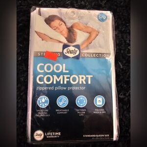 ❄️ New Sealy Cool Comfort Zippered Pillow Protector- 2 Pack ❄️